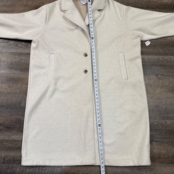 Old Navy Womens 3X Cream Longline Coat Jacket Oversized Button Front - Picture 5 of 13